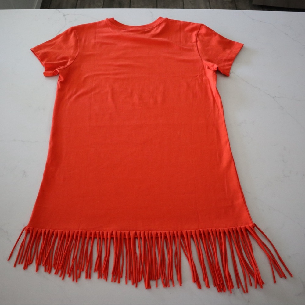 Anthropologie Farm for Anthropologie orange Leopard Fringe maxi dress FARMRIO - Picture 7 of 10